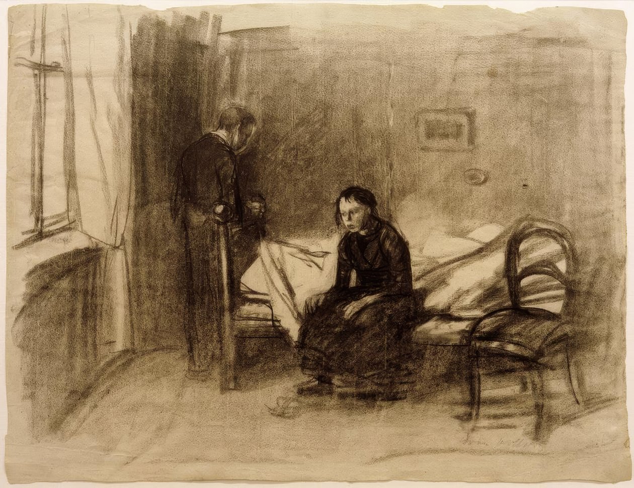 K.Kollwitz，年轻夫妇 作者 凯特·珂勒惠支