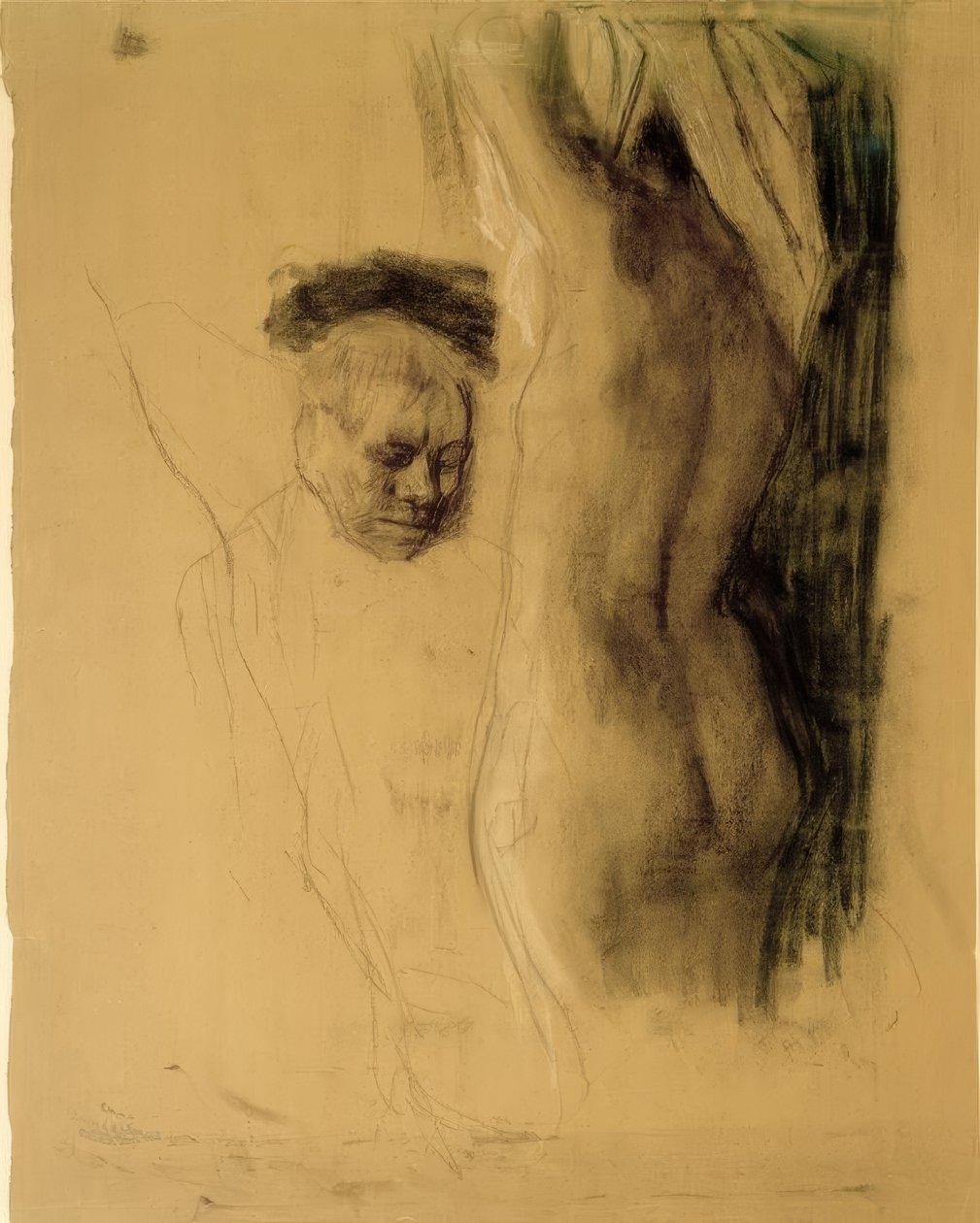 K.Kollwitz，女性行为发生前跪下 作者 凯特·珂勒惠支