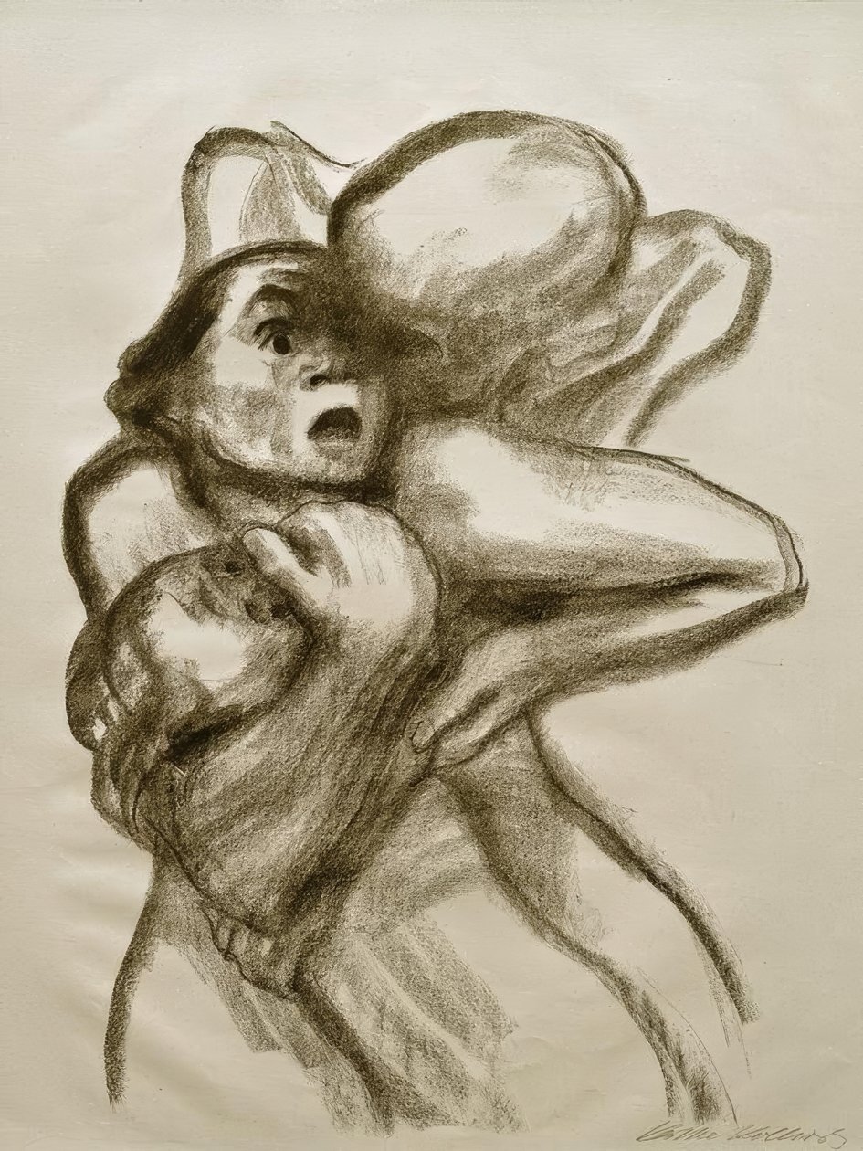 K.Kollwitz，死亡抓住了一个女人 作者 凯特·珂勒惠支