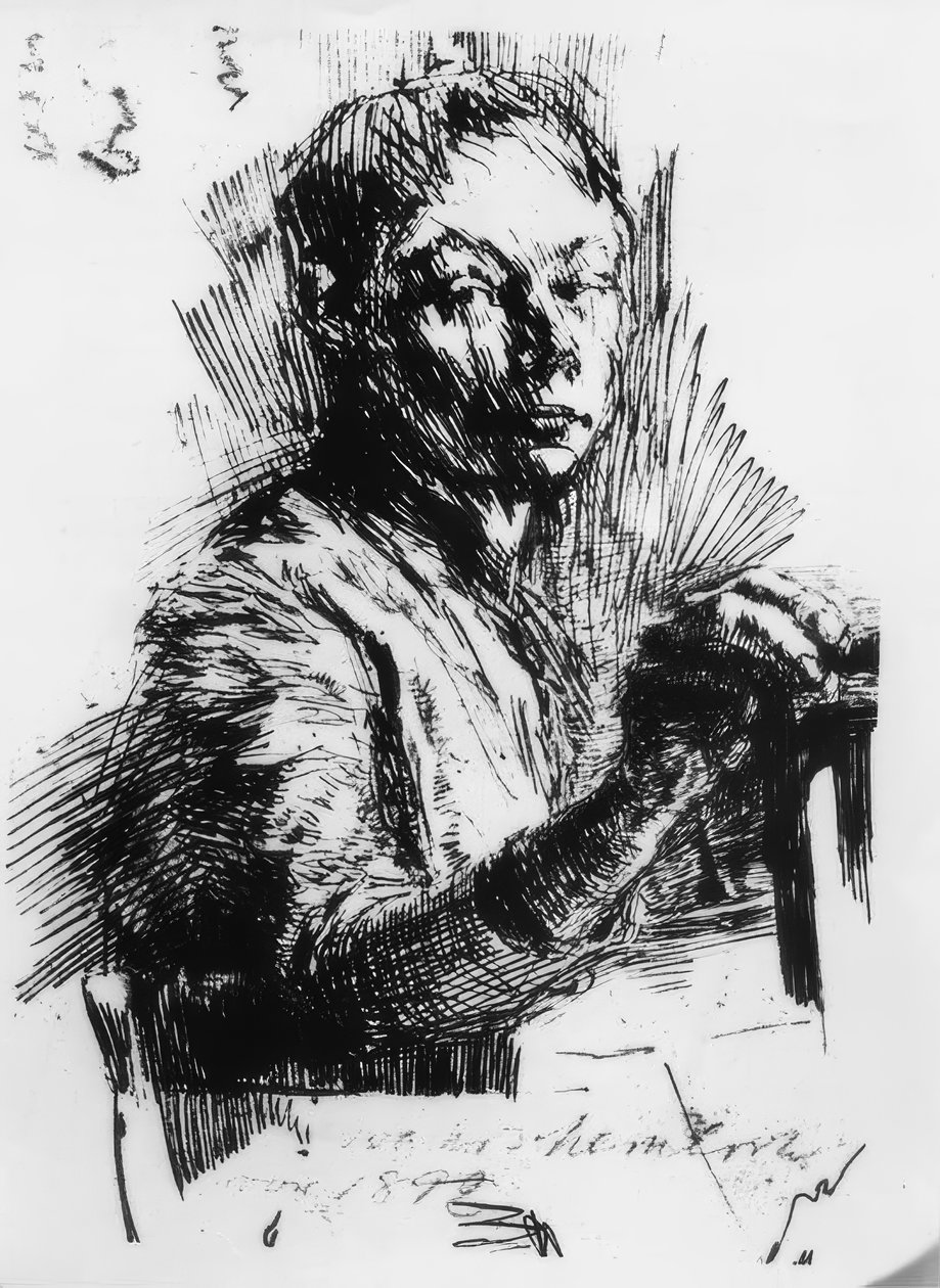 凯特·柯维兹（KätheKollwitz），自画像，素描 作者 凯特·珂勒惠支