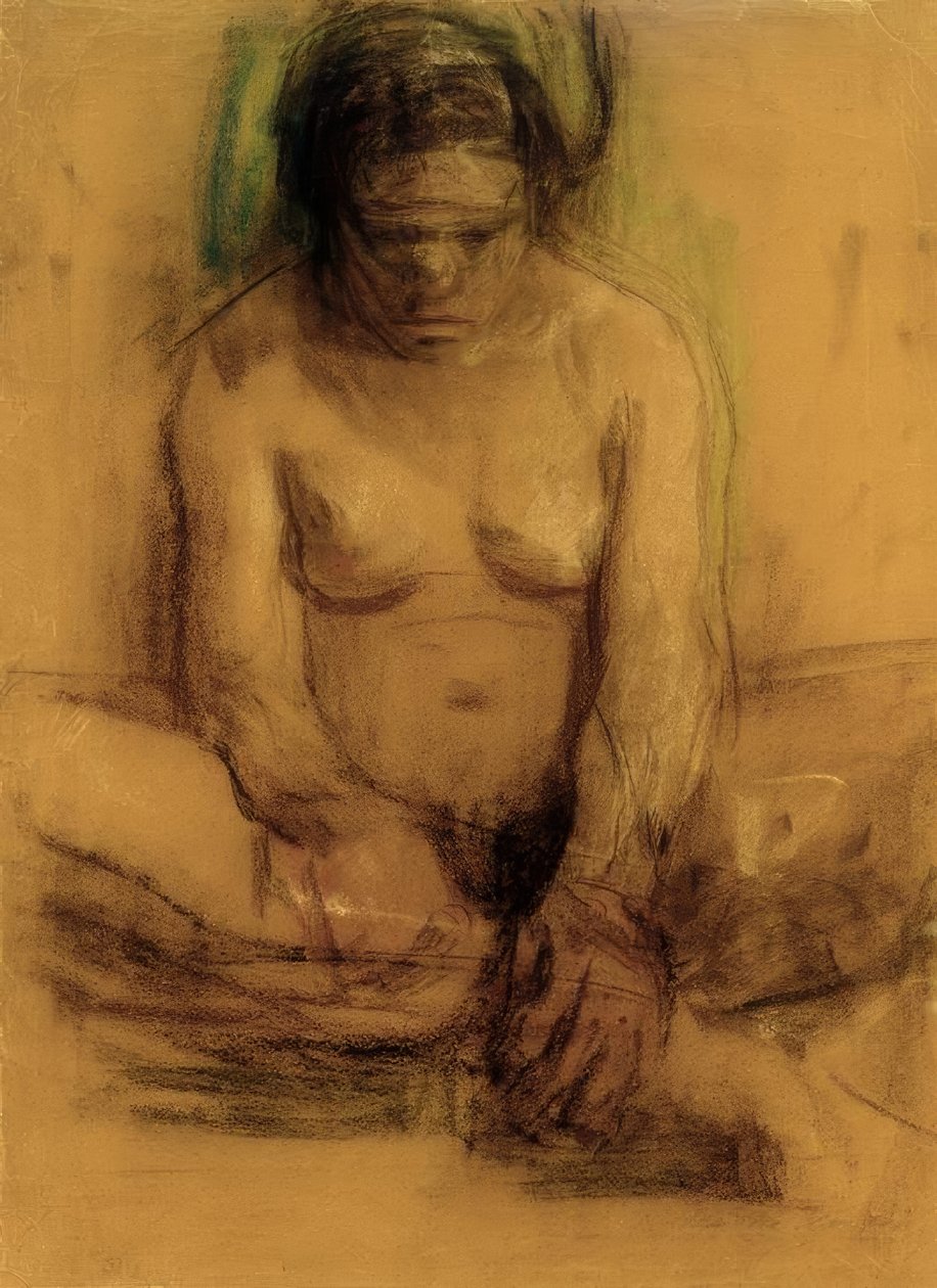 凯特·考维兹（KätheKollwitz），坐着的女性行为 作者 凯特·珂勒惠支