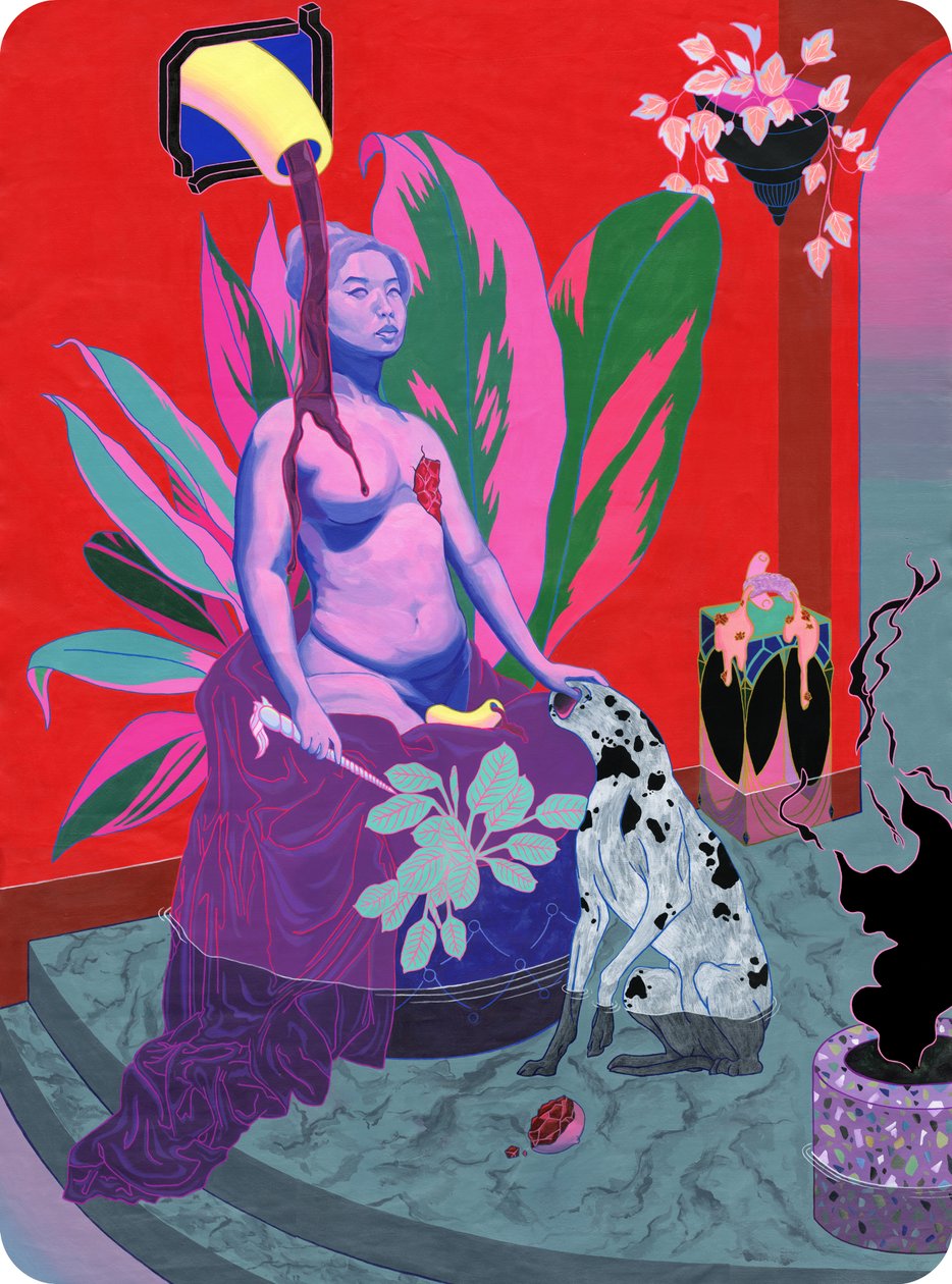 如果我的身体一定是你的妓女女神的形象，2019（棉布丙烯） 作者 来了