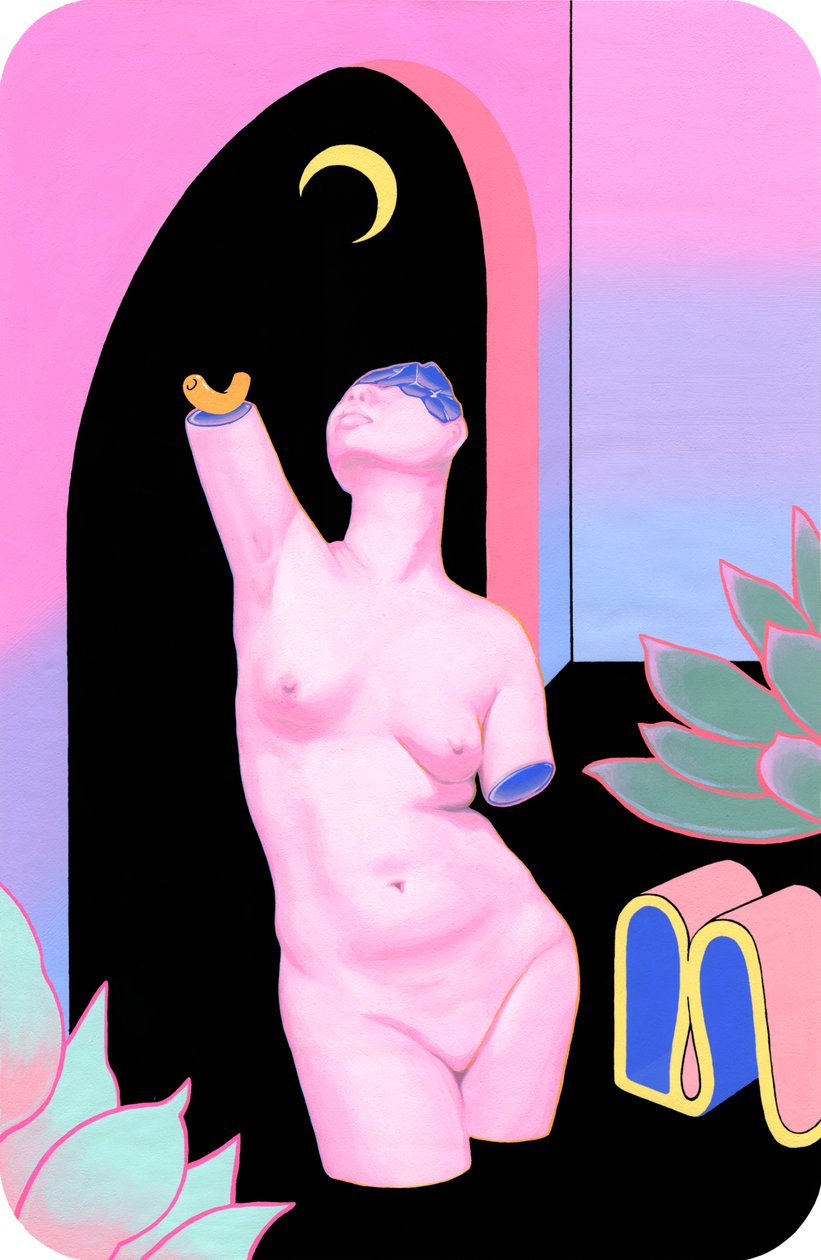当沙漠变冷时，2019（棉布丙烯） 作者 来了