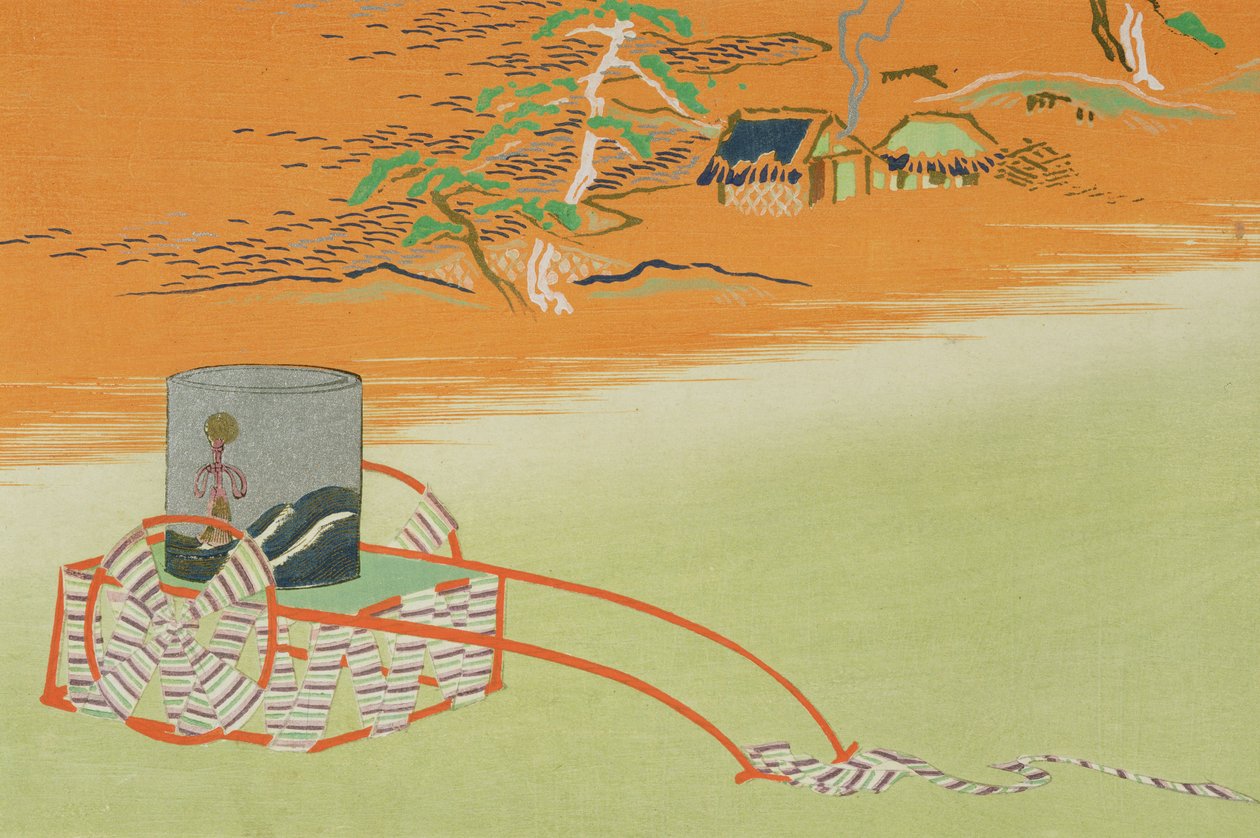 一辆独轮车的盐水，1903年（彩色木版画） 作者 神坂积家