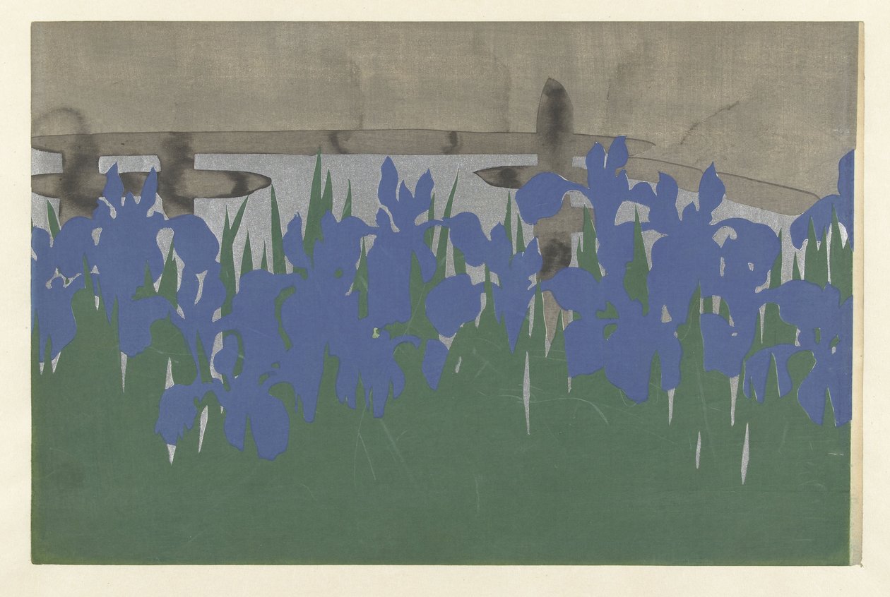 鸢尾花，1909年（木版画） 作者 神坂积家