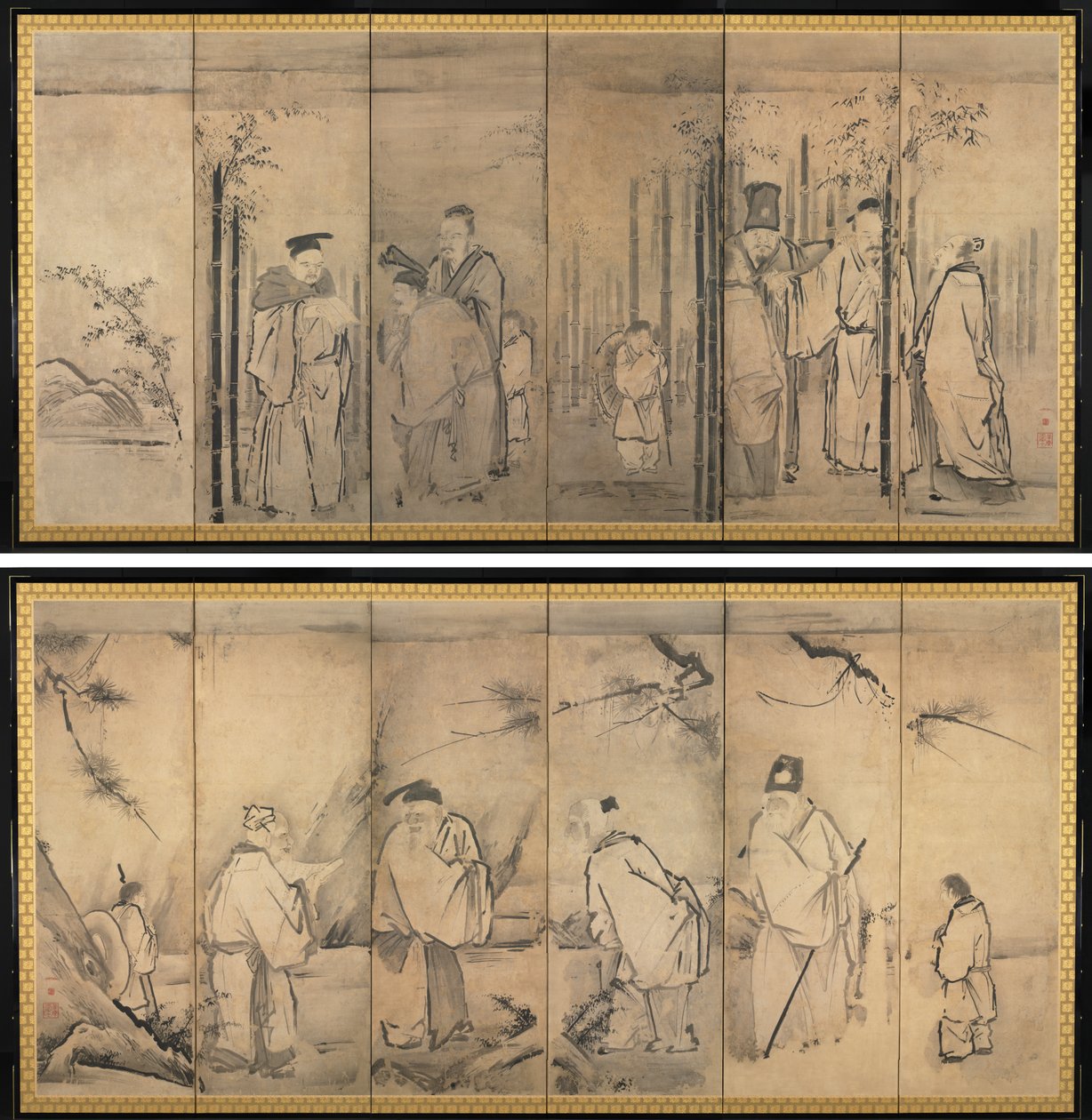 竹林七贤；商山四老 作者 卡诺探游