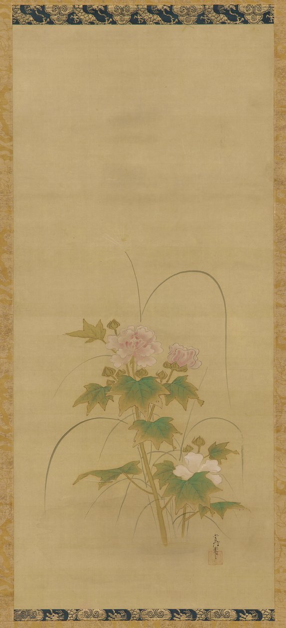 芙蓉花套装的一部分，江户时期，17世纪中叶至18世纪初。 作者 鹿野洋牧常信