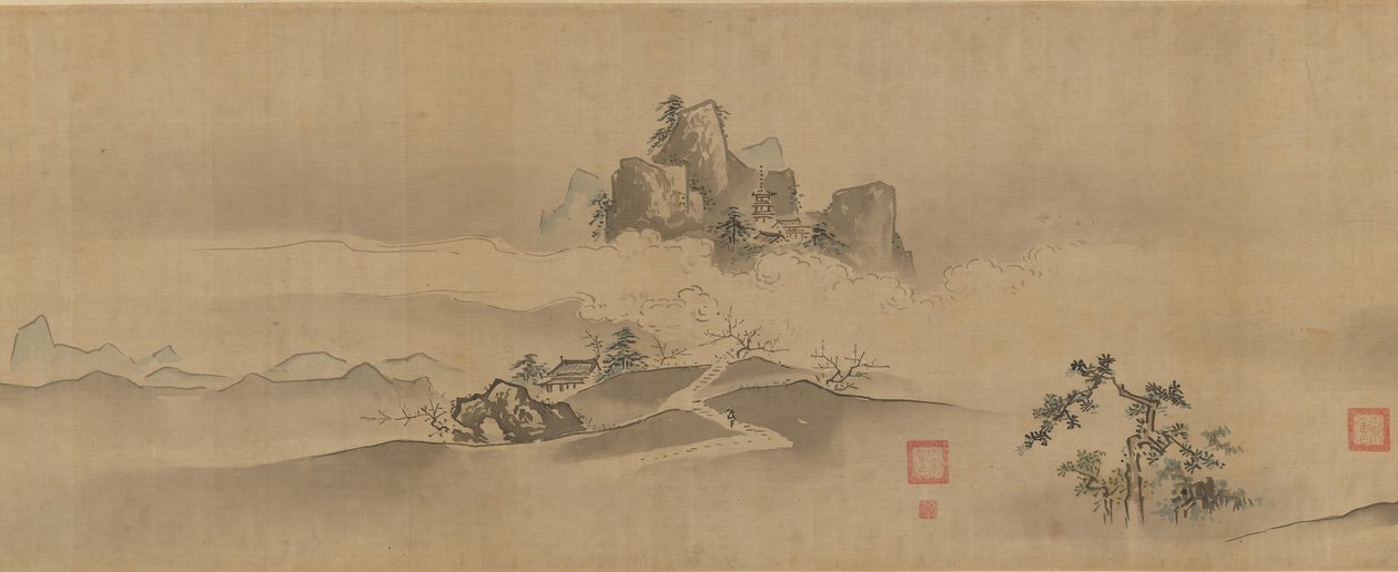 中国的风景。肖河和湘河八景，17-18世纪。 作者 鹿野洋牧常信