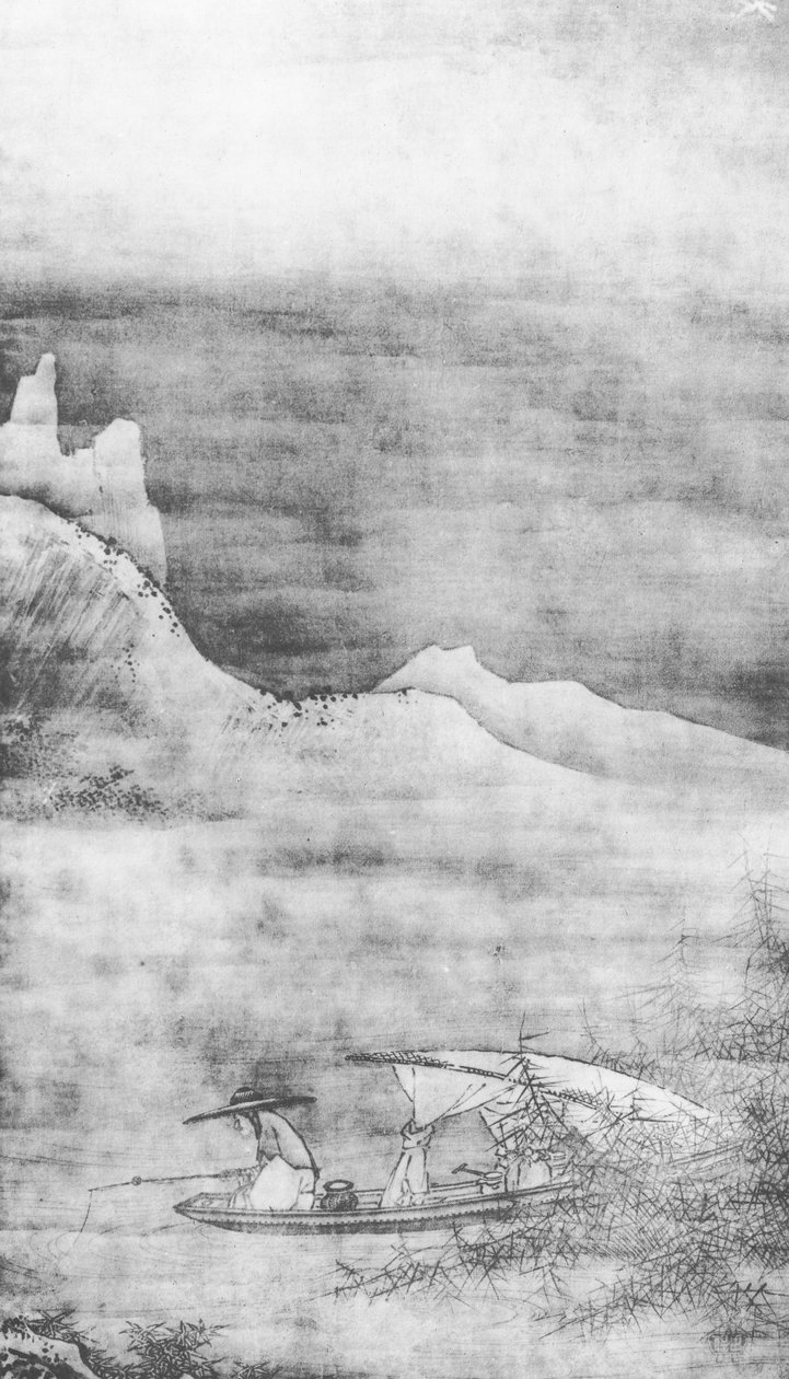 风景或钓鱼，来自&39;The Kokka Tokyo&39;（木版画） 作者 卡诺雅信