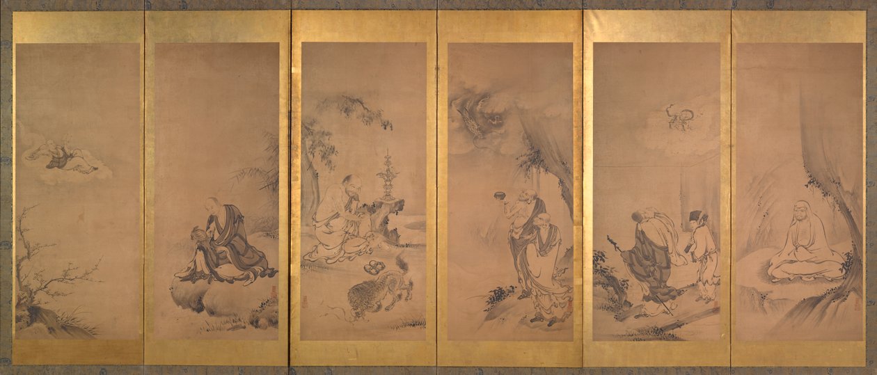 佛教，道教和儒家族长 作者 狩野山乐