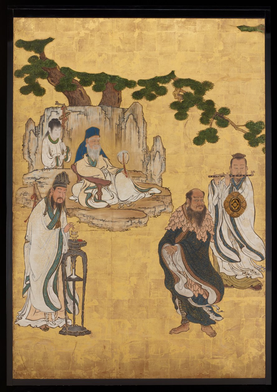 道教神仙，c.1647（墨水，颜色和黄金在纸上） 作者 卡诺·三雪