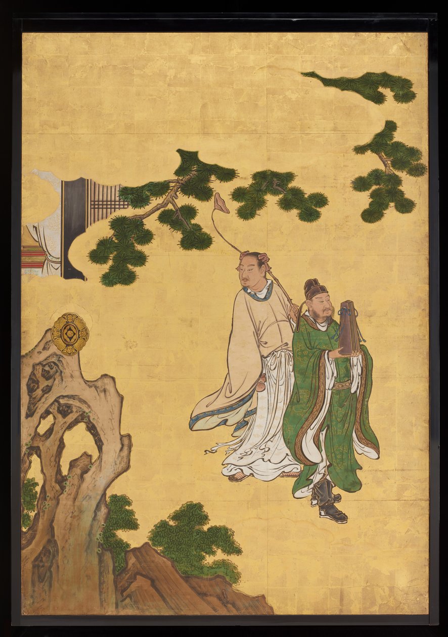道教神仙，c.1647（墨水，颜色和黄金在纸上） 作者 卡诺·三雪