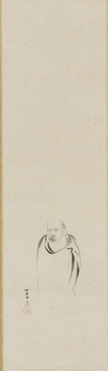 江户时代菩提达摩（纸上墨水） 作者 鹿野探游