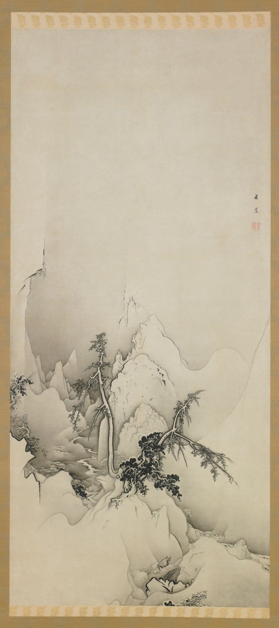 冬季景观：峡谷，明治时代，1883年。 作者 Ho井佳乃