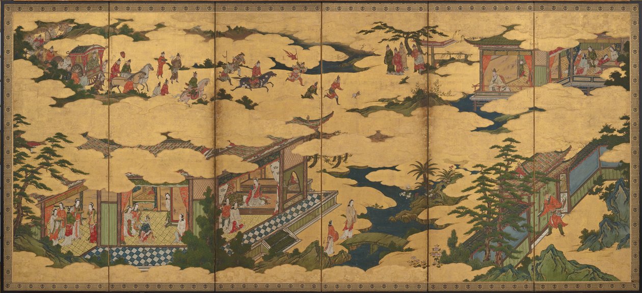 明皇和杨贵妃的生活场景，桃山时期，16世纪末-17世纪初 作者 鹿野光信