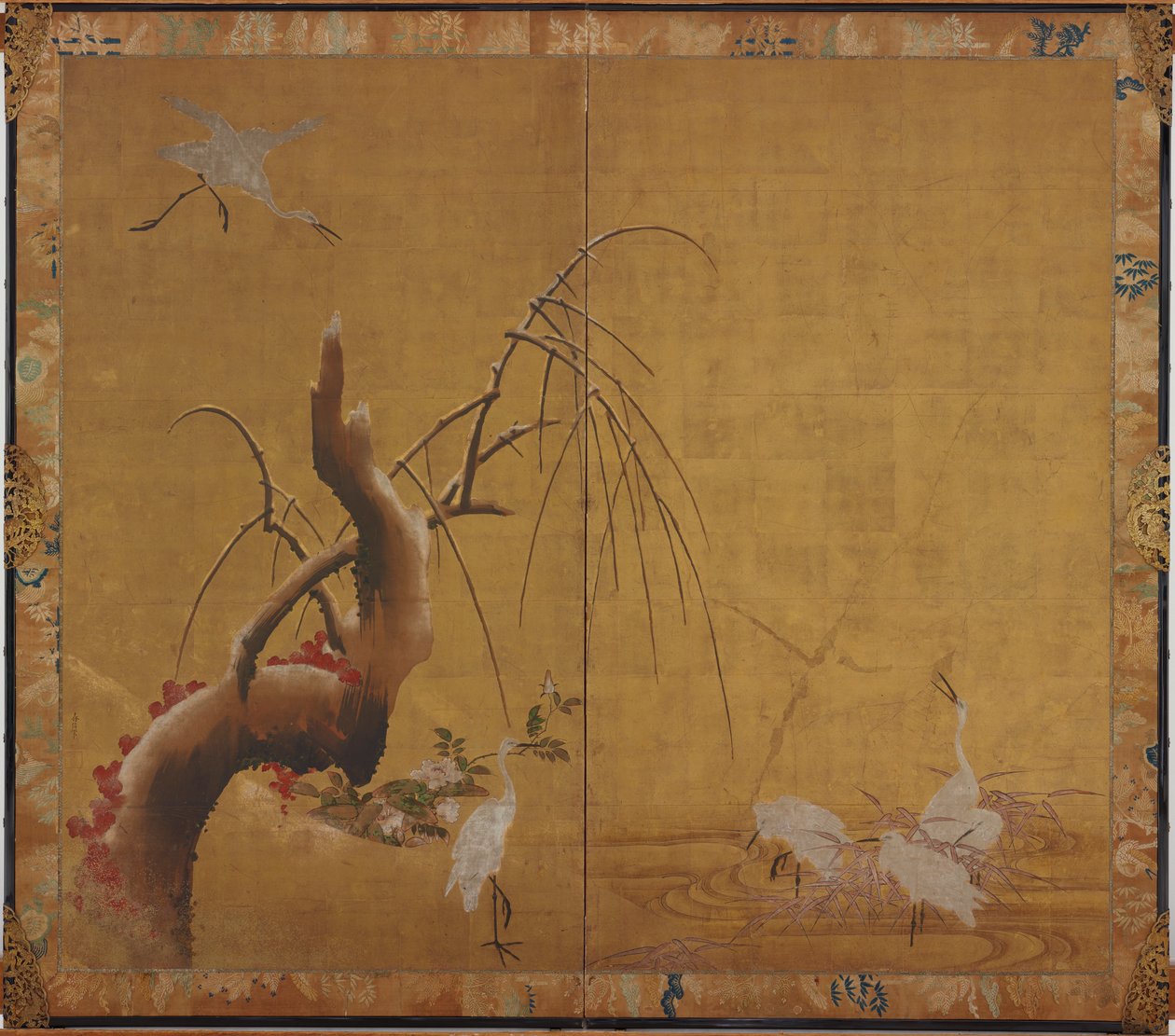 苍鹭和老柳 作者 鹿野贞信
