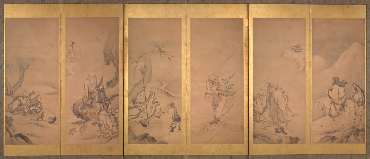 佛、道、儒三教祖师 作者 狩野山乐