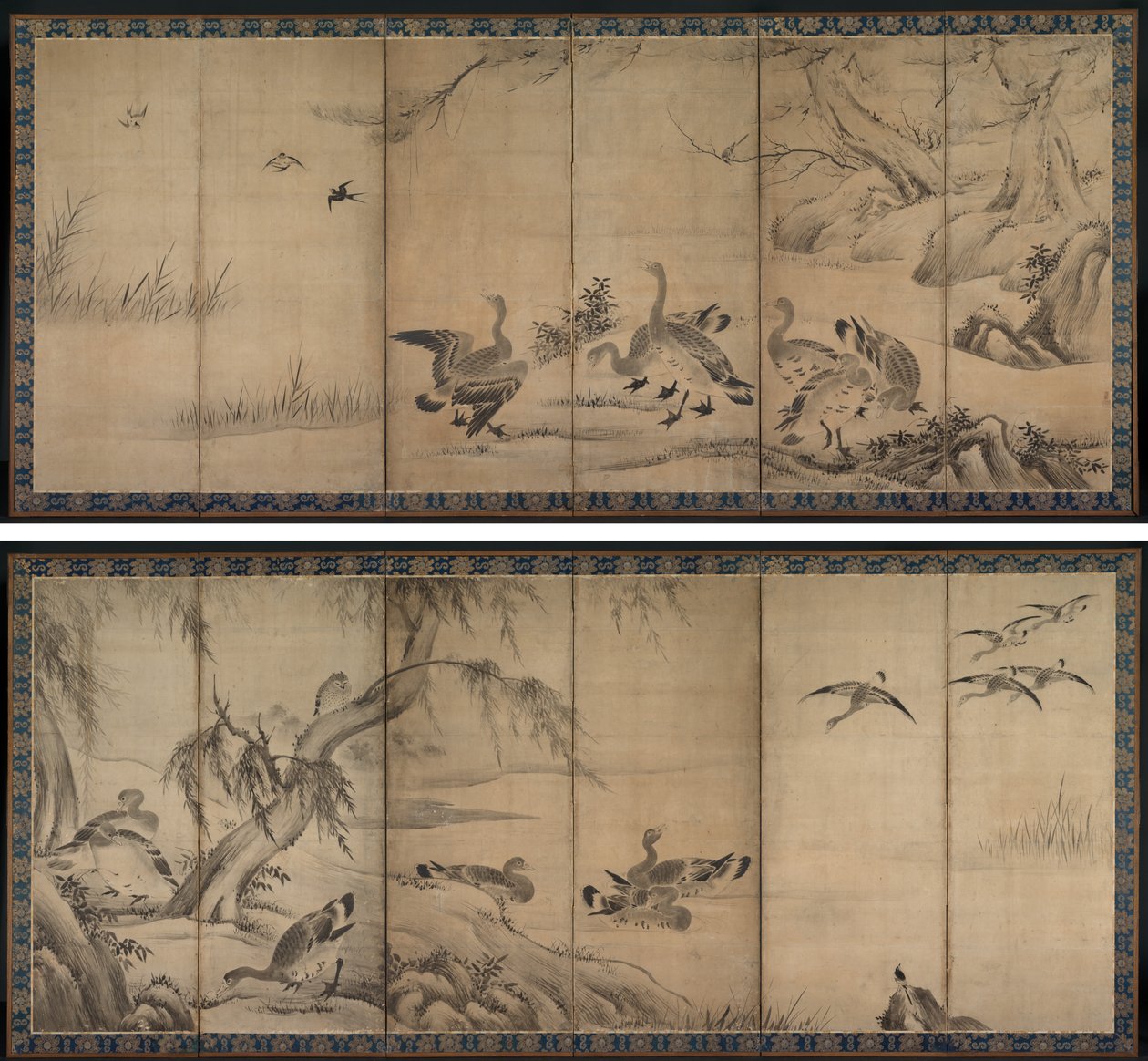 大雁 作者 狩野山乐