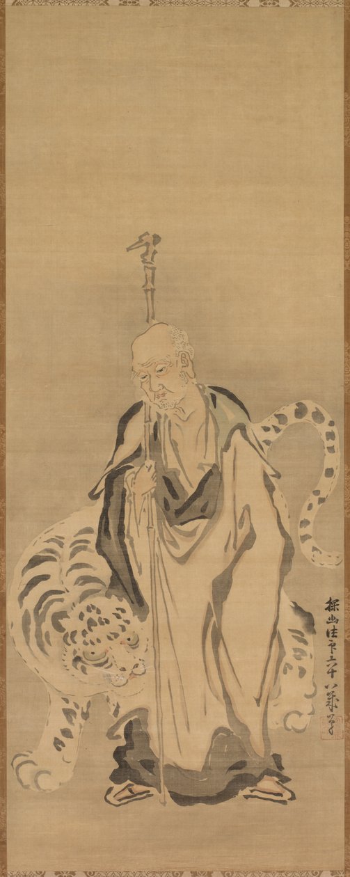 圣人与老虎，17世纪。 作者 卡诺探游
