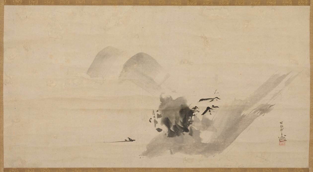 风景，江户时代，17世纪。 作者 鹿野探游