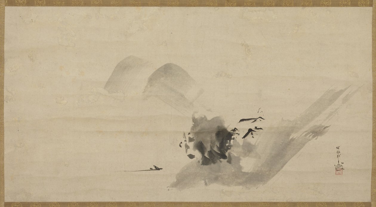 景观，挂轴，17世纪 作者 鹿野