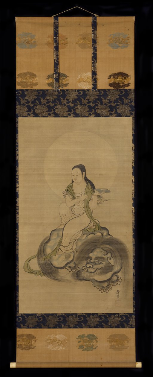 Monju Bosatsu（纸上的墨水和颜色） 作者 鹿野康信