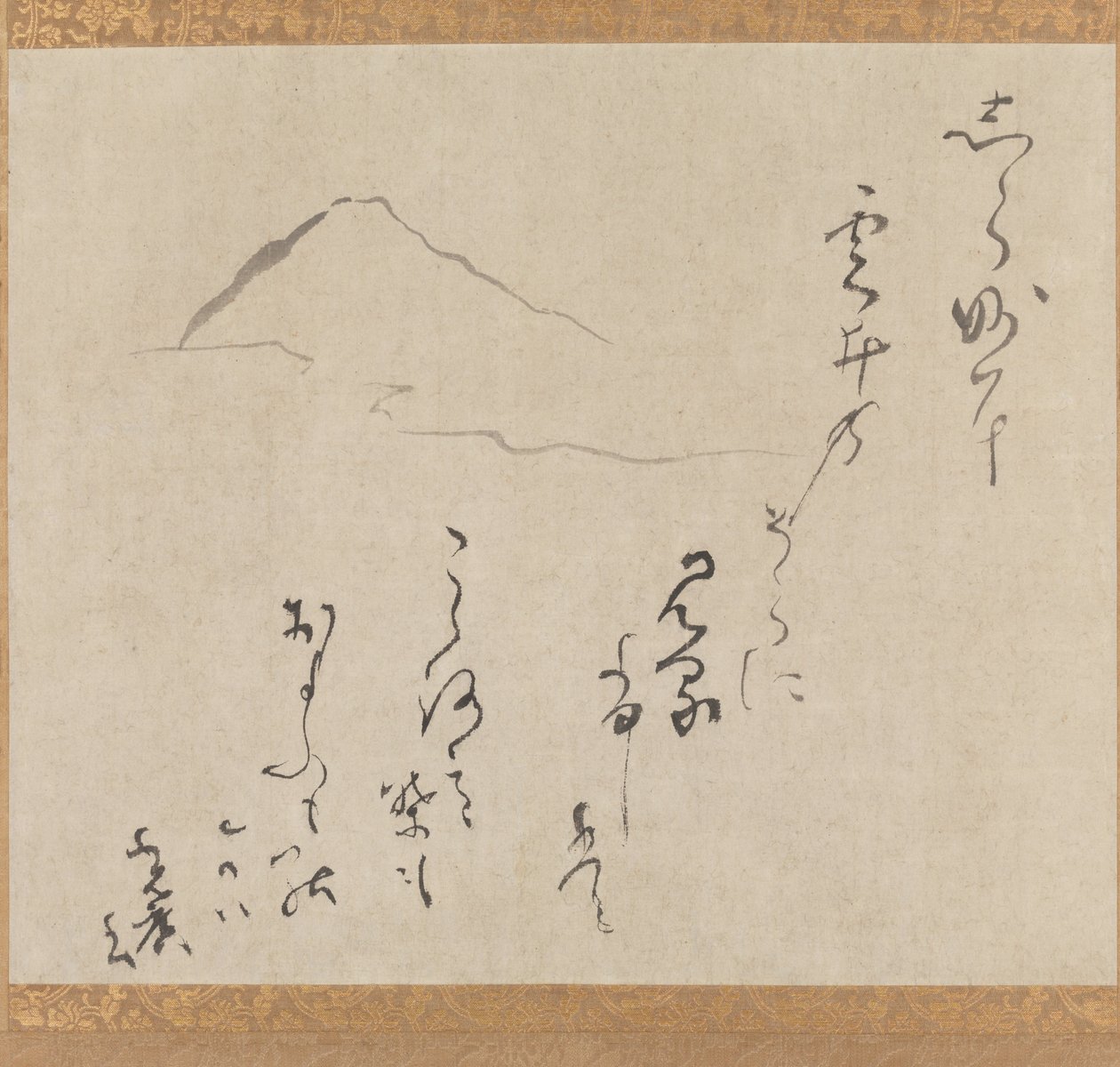富士山，16 世纪末 17 世纪中叶（纸上墨迹） 作者 乌丸光弘