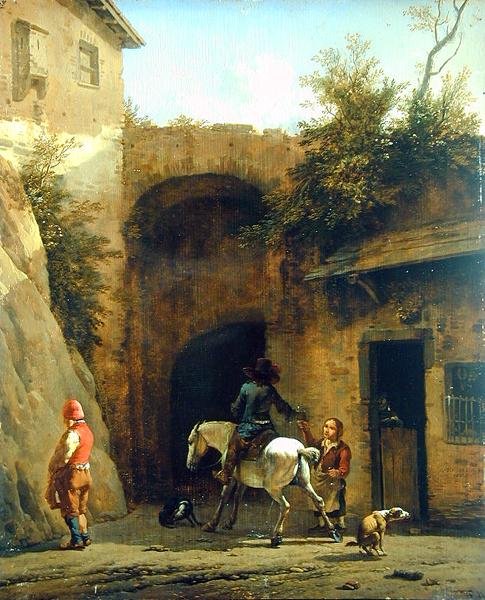 在旅馆前面，1658年 作者 卡雷尔·杜哈丁（Karel Dujardin）