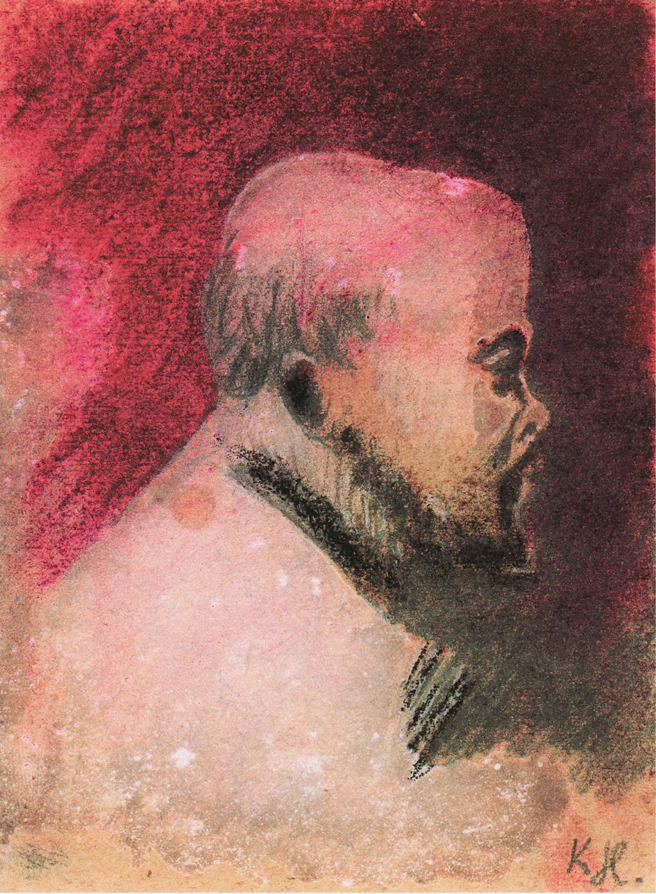 诗人保罗·魏尔伦 (1844-1896) 的肖像 作者：Karel Hlavacek (1874-1898) 作者 卡雷尔（KarelHlavácek）