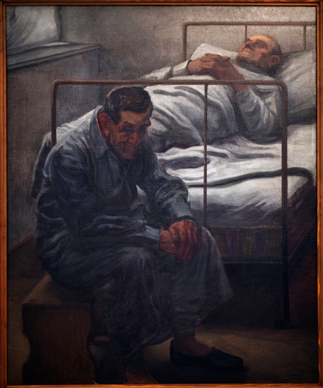 医院。 Karel Myslbek (1874-1915) 的绘画，布面油画 1910 年。20 世纪的捷克艺术。 Veletrzni 宫（博览会宫），布拉格（捷克共和国）。 作者 卡雷尔·迈尔斯贝克（Karel Myslbek）