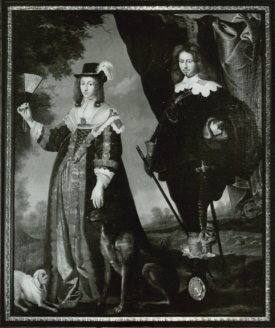 列奥诺拉·克里斯蒂娜（Leonora Christina），伯爵夫人Ulfeldt 1621-1698和石勒苏益格-荷尔斯泰因州的瓦尔德玛·克里斯蒂安（Valdemar Christian）1622-1656 作者 卡雷尔·范·曼德三世