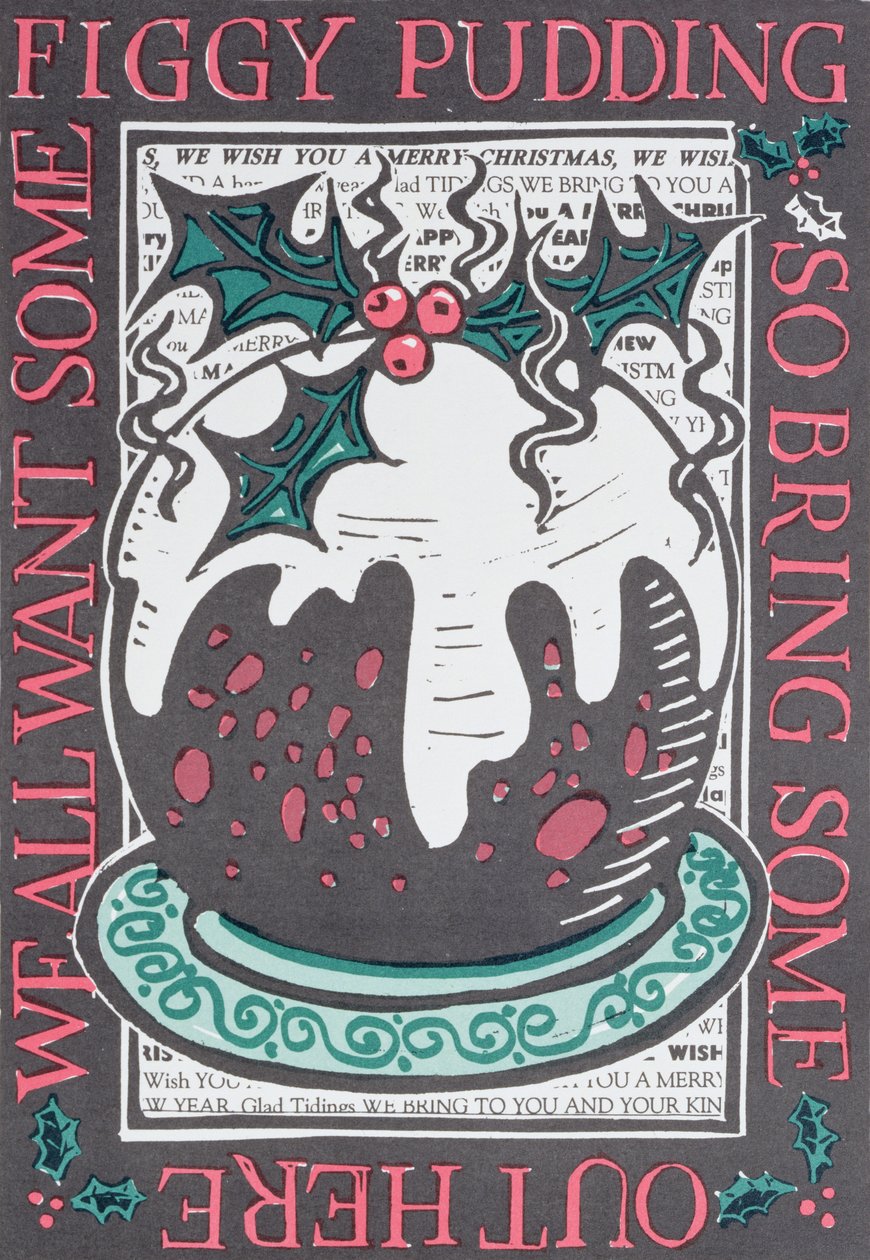 Figgy Pudding，1998（linocut on paper） 作者 凯伦·凯特（Karen Cater）