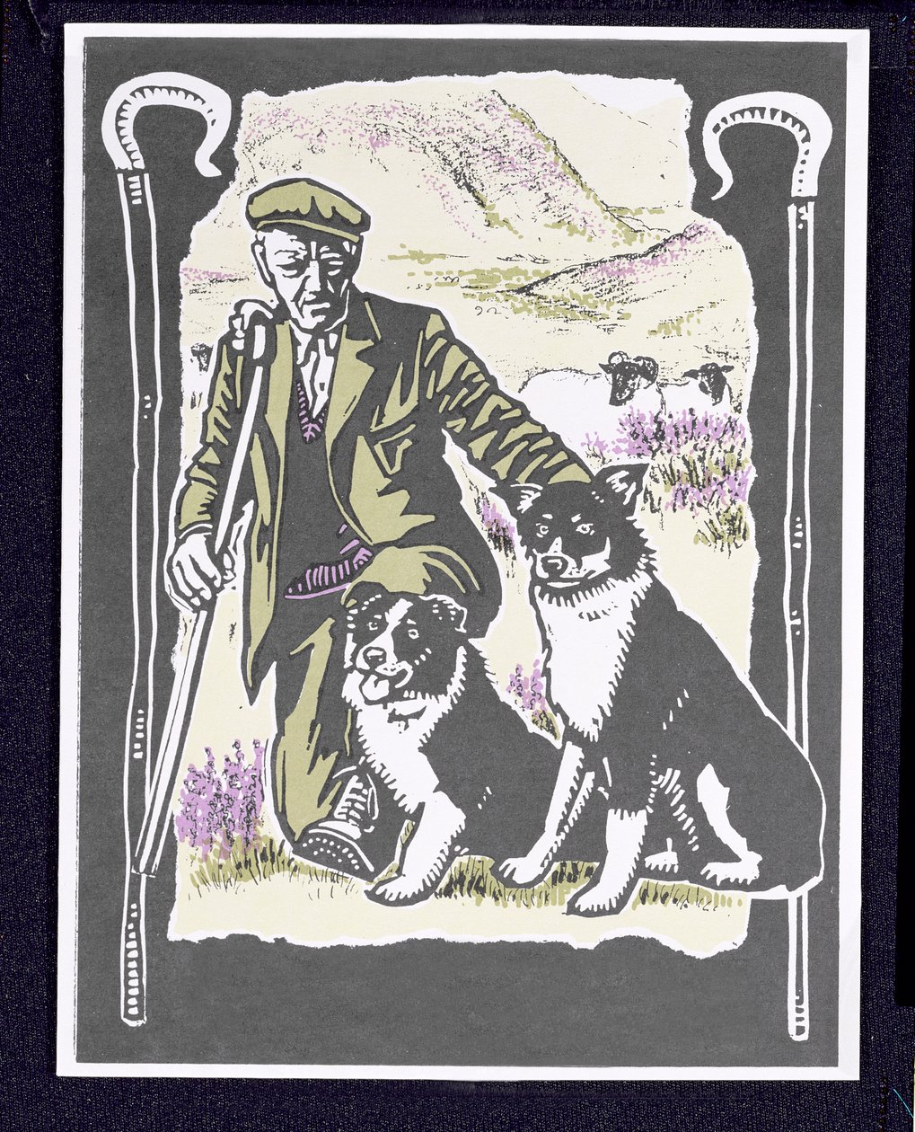 Shepherd Laddie o the Hills，1997（linocut on paper） 作者 凯伦·凯特（Karen Cater）