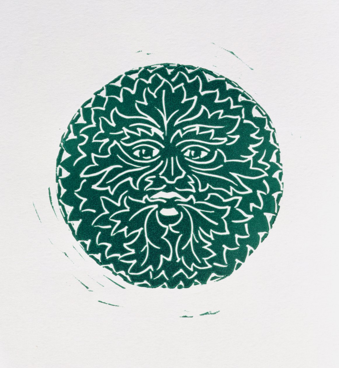 绿人，1998年（linocut和纸） 作者 凯伦·凯特（Karen Cater）