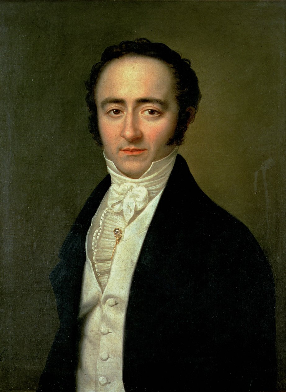 Franz Xaver Mozart（1791-1844），后来被称为Wolfgang Amadeus，Wolfgang Amadeus Mozart的小儿子（1756-91），1825年 作者 卡尔·戈特利布·施维克