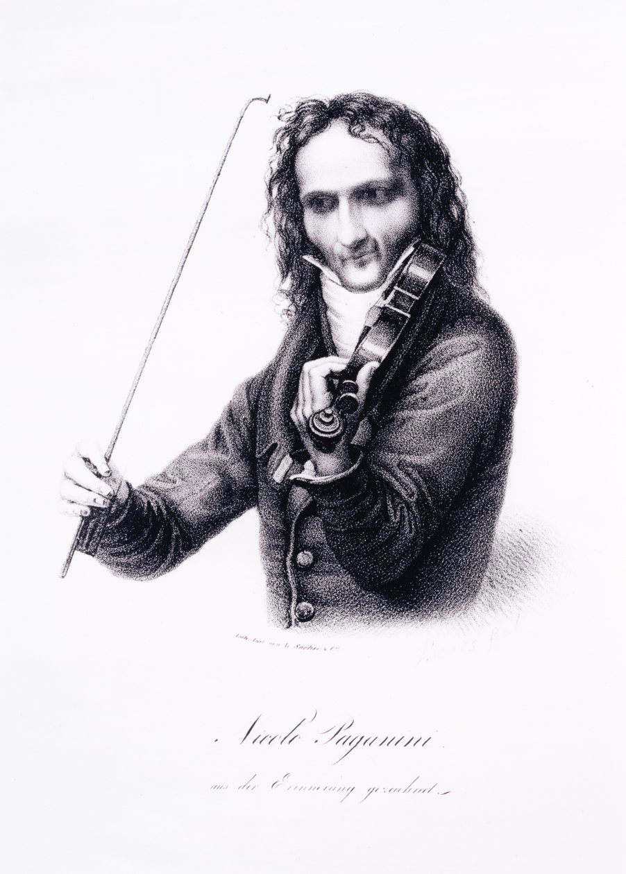 Niccolo Paganini，意大利小提琴手的画像 作者 卡尔·约瑟夫·贝加斯