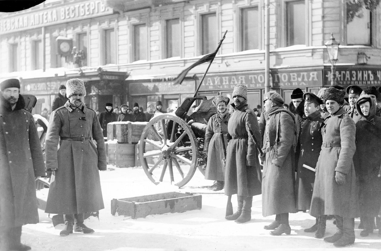 1917年2月圣彼得堡Liteiniy Prospekt的路障 作者 卡尔·卡洛维奇·布拉