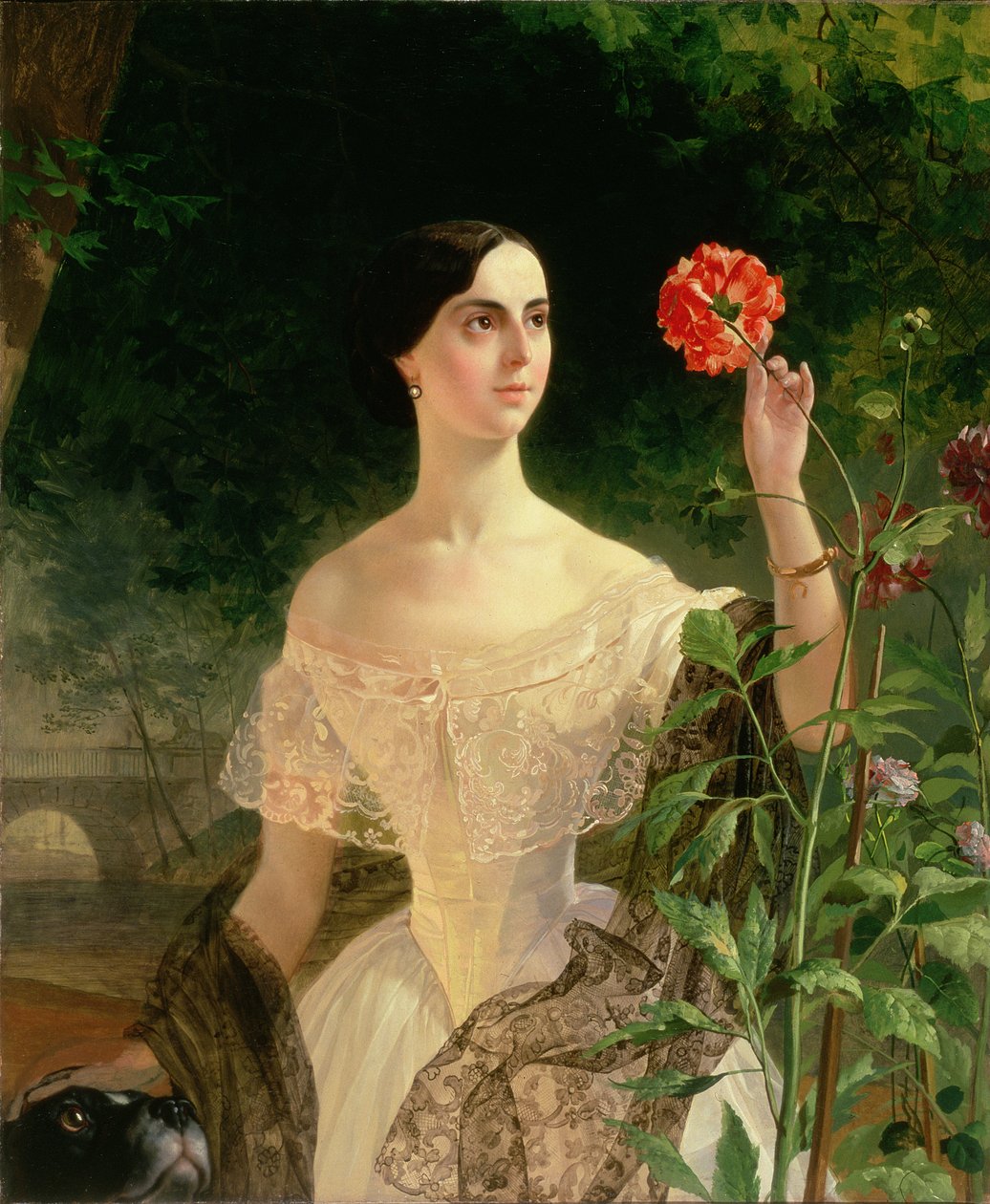 索菲亚的肖像作者：Andreyevna Shuvalova（1829-1912），1849年 作者 卡尔·巴甫洛维奇·布留洛夫