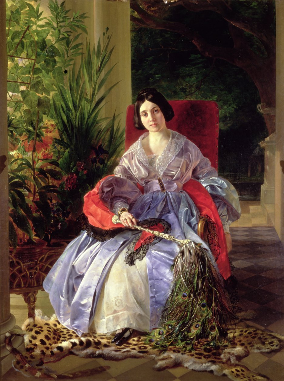 公主Elizavetta Pavlovna Saltykova（1802-63）1841年的肖像 作者 卡尔·巴甫洛维奇·布留洛夫