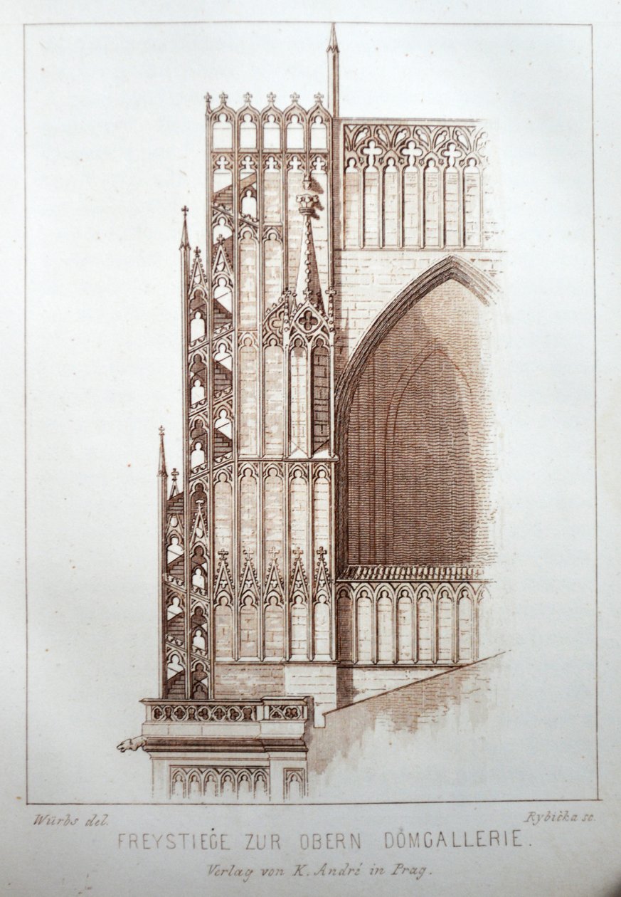 图片来自1858年的Der Dom zu Prag，展示了Sts大教堂的画廊。维图斯 作者 卡尔·乌布斯