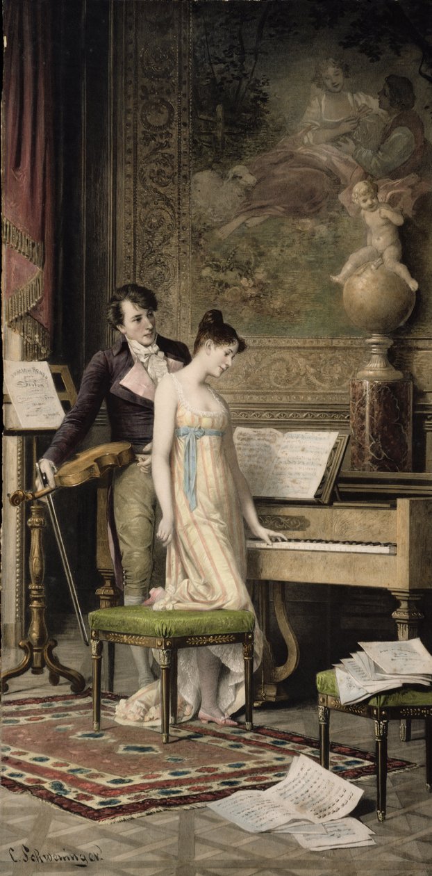 Duet（mezzotint） 作者 施文格纳老将