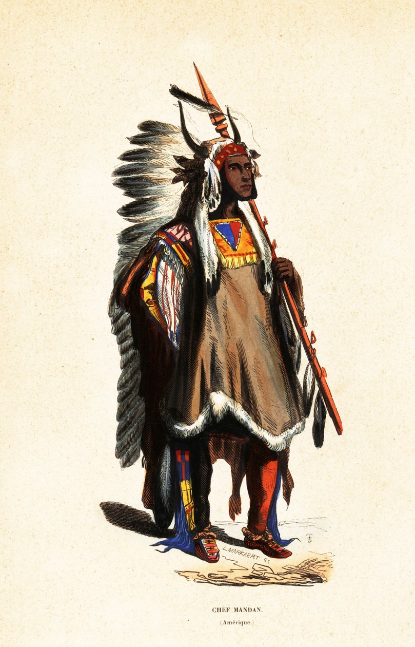 Mato-tope or Four Bears, Chief of the Mandan people 作者 卡尔（后）博德默（Bodmer）