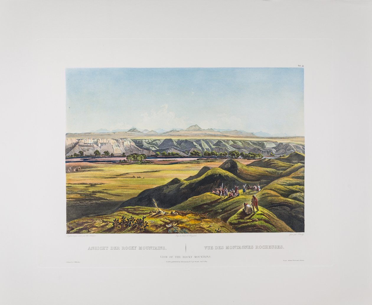 表 44.落基山脉景色，博德默的《美国》，约 1836-43 年（纸面铜版雕刻） 作者 卡尔·博德默