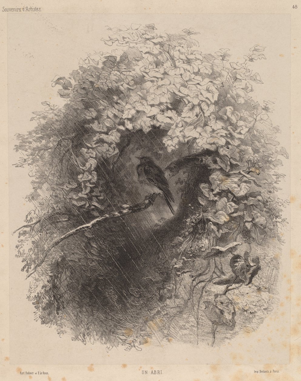 Un Abri A Shelter, 1858年。 作者 卡尔·博德默