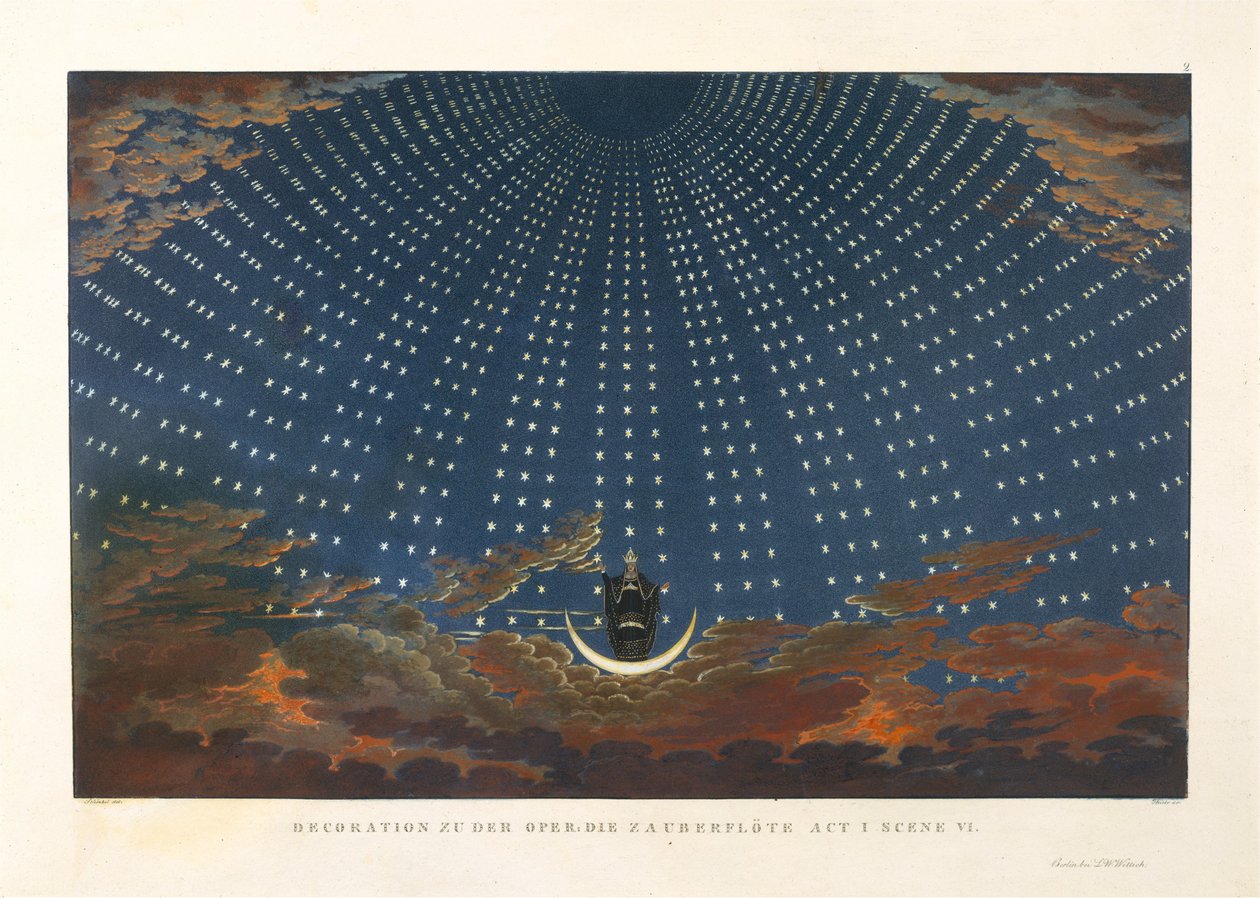 夜之女王宫殿中的星星大厅......，1847-49年。 作者 卡尔·弗里德里希·蒂勒