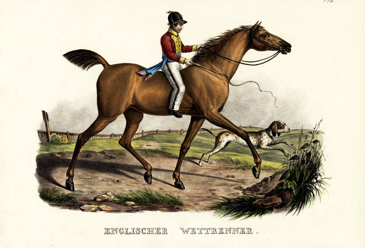 英国赛马，1824年 作者 卡尔·约瑟夫·布罗特曼