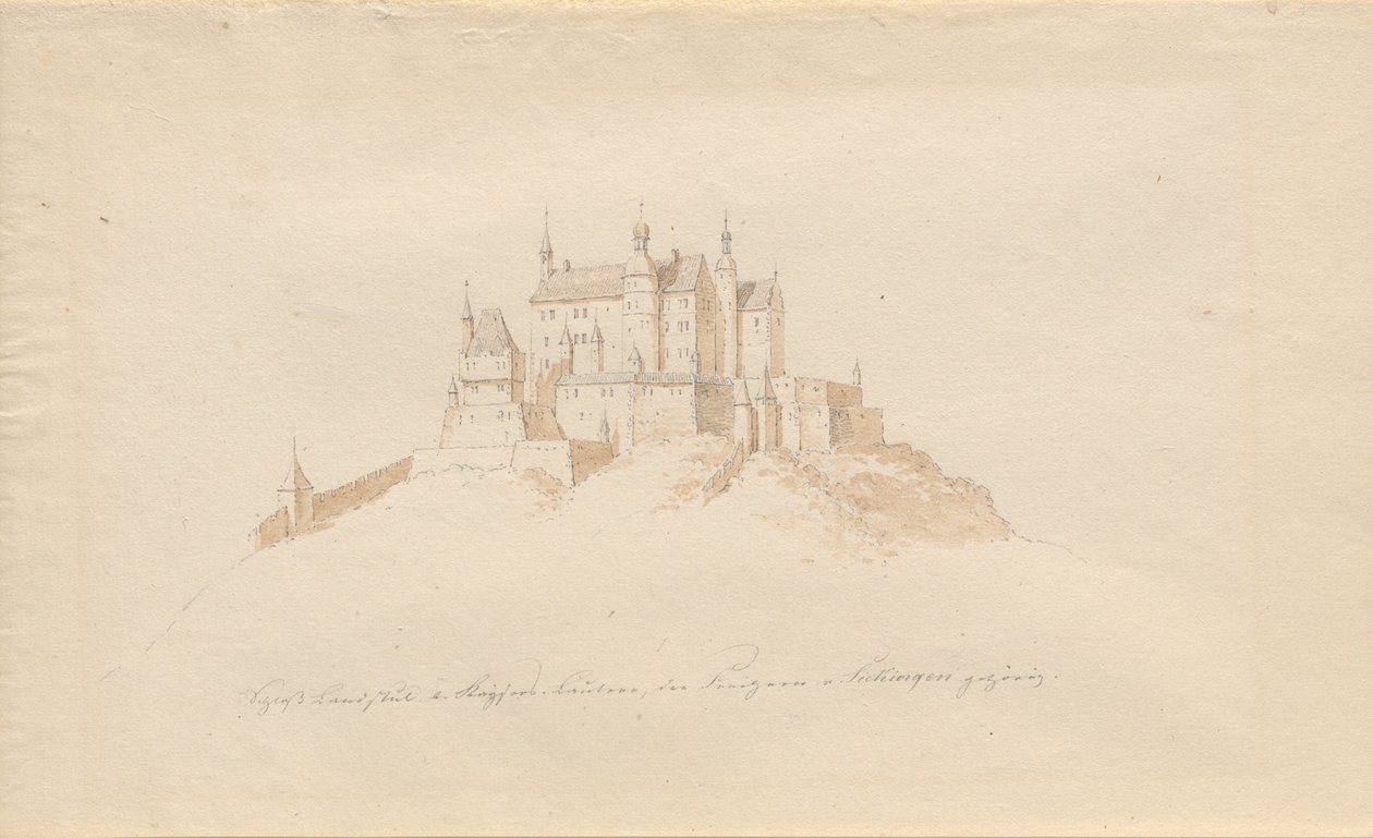 Landstuhl Castle b.Lautern的Kaisers，属于Princes v. Sickingen的。 作者 卡尔·朱利叶斯·冯·莱波尔德