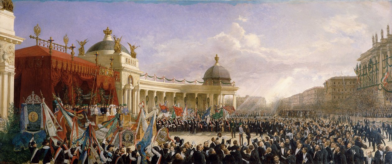 1879 年 4 月 27 日奥地利歌手向皇室夫妇致敬 作者 卡尔·卡格