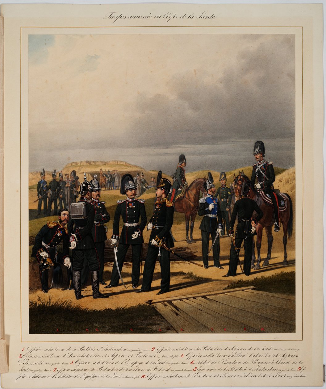Troupes annexes du corps de la garde (sapeurs) - Pioneers of the Imperial Guards Corps - Piratsky, Karl Karlovich (1813-1889) - 1867 - Colour lithograph - 56x45 - Private Collection 作者 卡尔·卡洛维奇·皮拉茨基