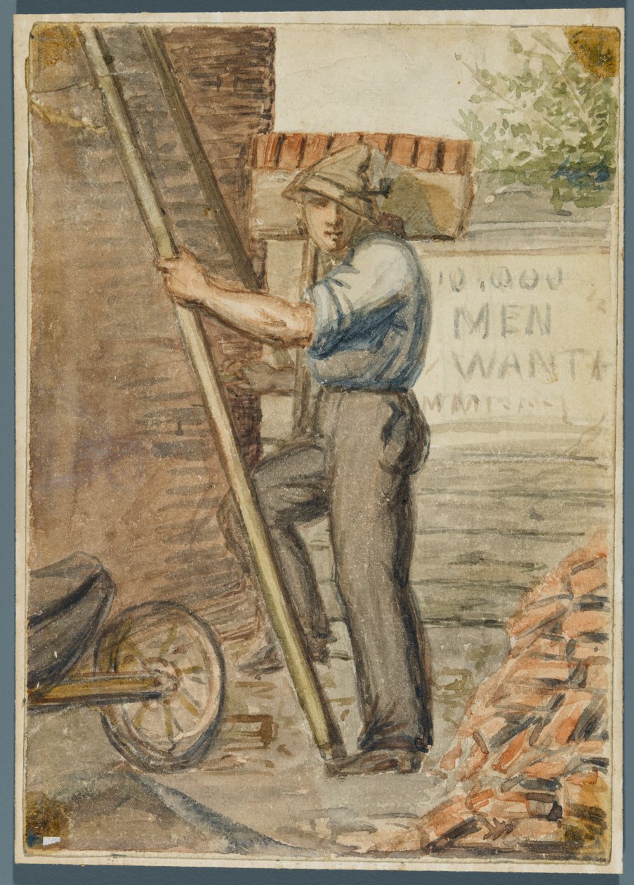 砖层，1864年（wc over black media underdrawing） 作者 卡尔·吕勒·穆勒